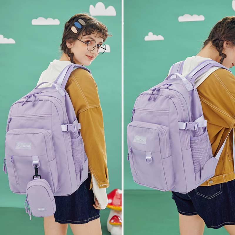 Waterproof Multi-Pocket School Backpack Bookbag With Pouch Fit 15.6" Laptop