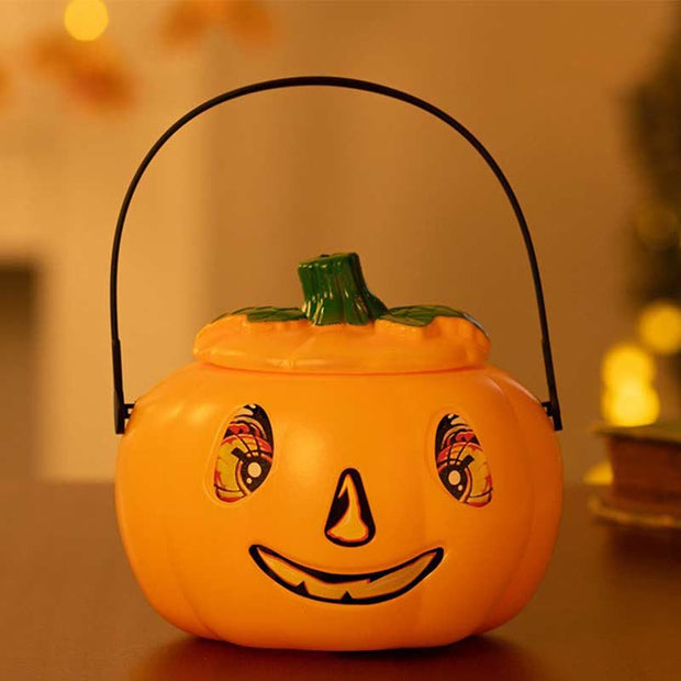 Halloween Candy Bag For Kids Bright Pumpkin Decor Basket Handbag