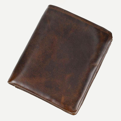 Retro Men's Leather Wallet Bifold Design Slim Holder 6-10 Cards