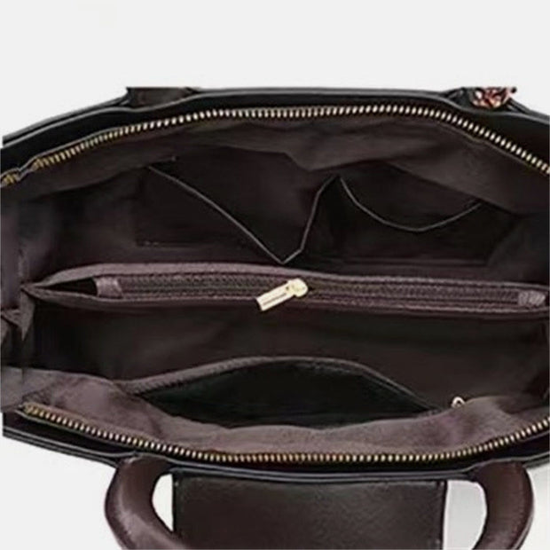 Retro Floral Emboss Handbag Women Horizontal Crossbody Leather Bag