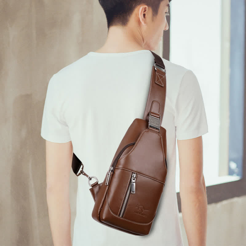 Men Casual Travel Crossbody Chest Sling Bag One Shoulder Strap Bag