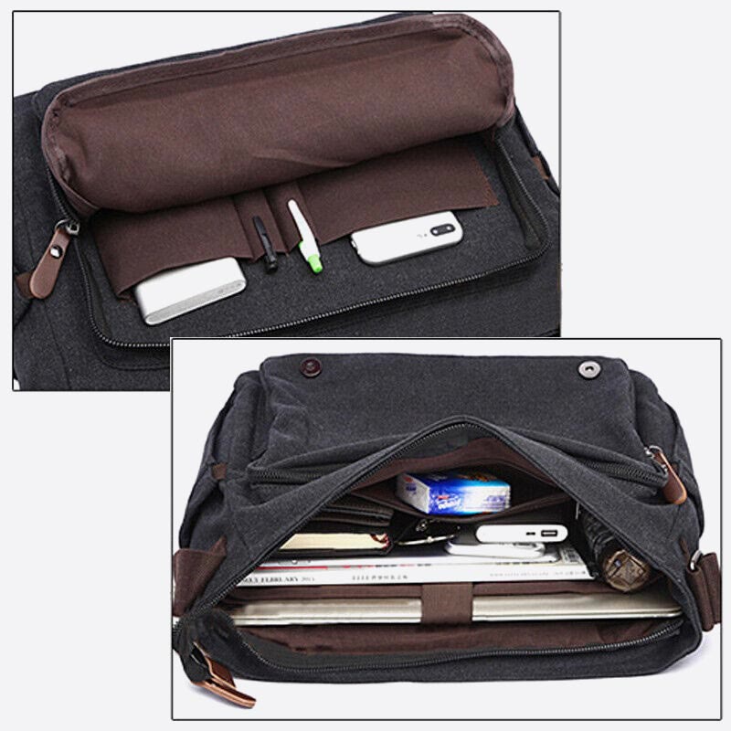 Messenger Bag for Men Portable Large Capacity Canvas Business Briefcase