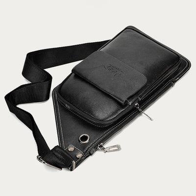 Sling Bag For Men Soft PU Leather Crossbody Chest Bag