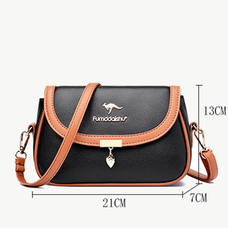 Clamshell Crossbody Bag Leaf Buckle Design Commuter Purse For Women