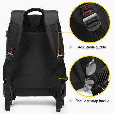 Men Women Business Waterproof Pull Rod Backpack Multifunctional Travel Bag