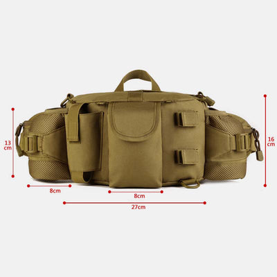 Multi-Pocket Crossbody Purse Tactical Waist Bag Fit 10 Inch Tablet