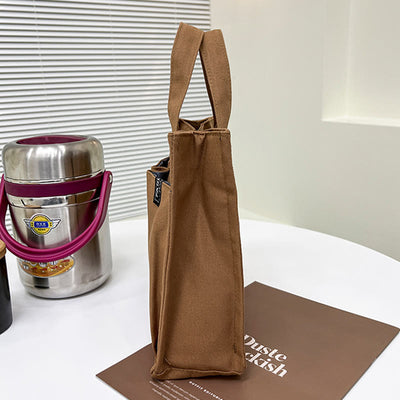 Mini Tote For Women Solid Color Simple Canvas Handbag