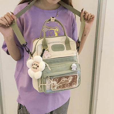 Backpack for Women Cute Cartoon Printing Mixcolor Student Travel Daypack