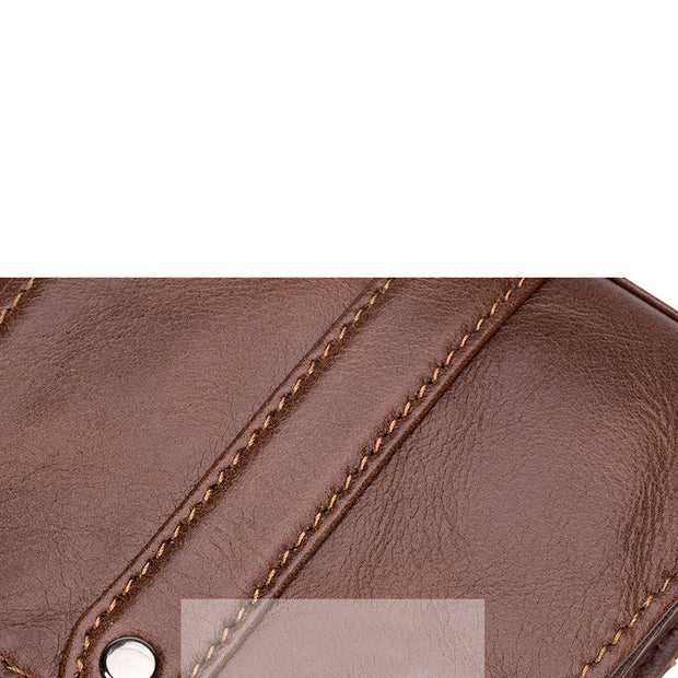 Genuine Leather Wallet Clutch Multi-Slot Waist Bag with Belt Loop Crossbody Strap