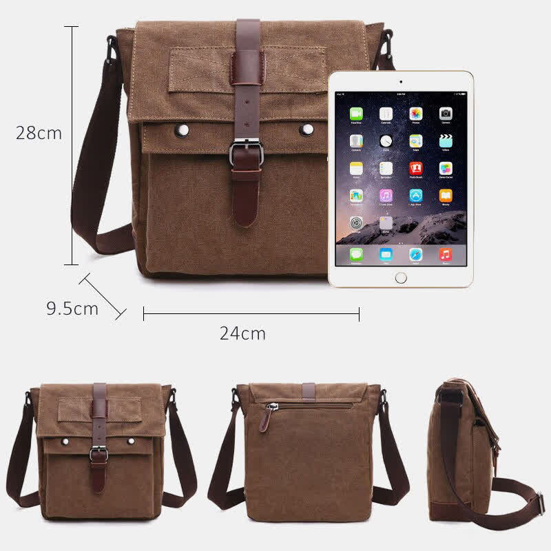 Multi-Pocket Retro Business Messenger Bag