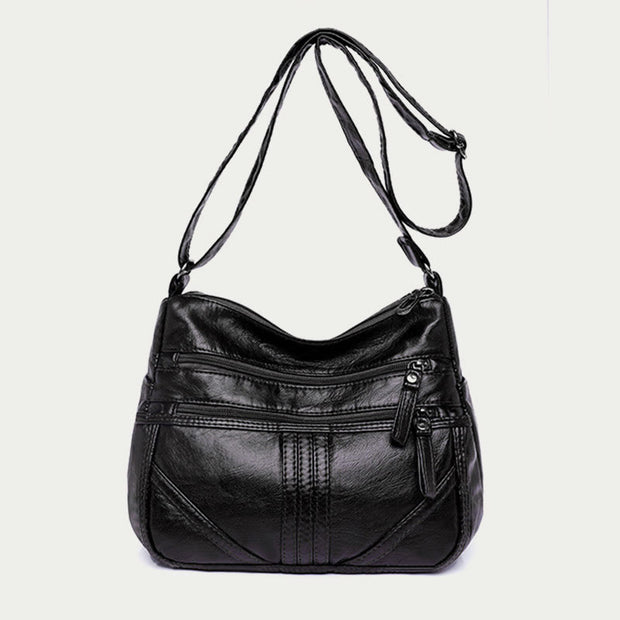 Vintage Large Capacity Shoulder Bag For Women Soft Leather Purse