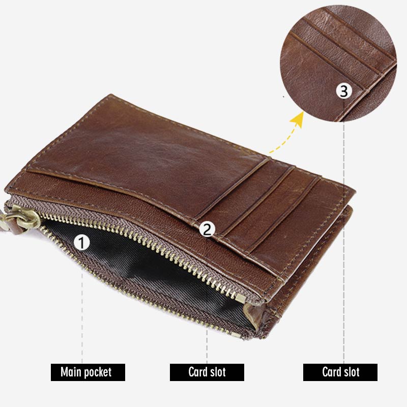 Retro Large Capacity Genuine Leather Business Card Holder