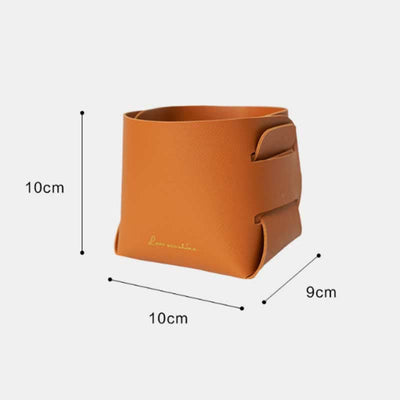 PU Leather Valet Tray Catchall Table Organizer Nightstand Organizer