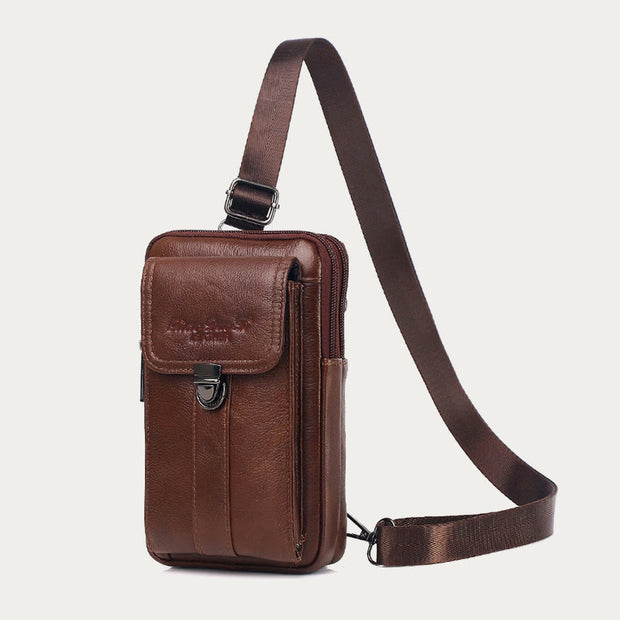 Small Messenger Bag For Men Business Genuine Leather Portable Bag