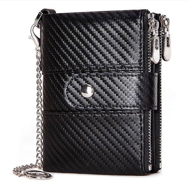 Genuine Leather Anti-theft Retro Wallet With Chain – Esensbuy