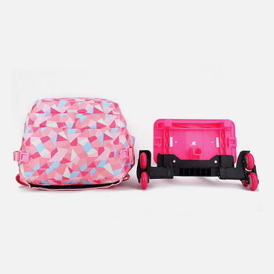 Rolling Wheels School Bag For Boys Girls Colorful Printing Backpack