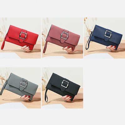 Lychee Pattern Envelope Style Wallet Women Classic Leather Bag