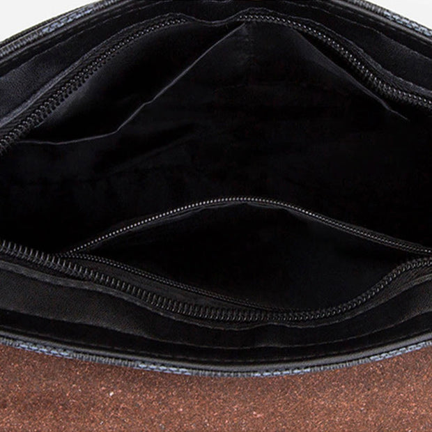 Messenger Bag For Men Leissure Plaid PU Leather Crpssbody Bag