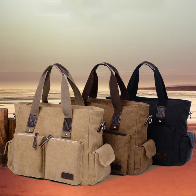 Laptop Tote Bag for Men Women Casual Canvas Work Handbag Purse