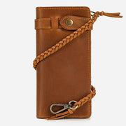 Long Bifold Wallet With Leather Chain Protect For Men