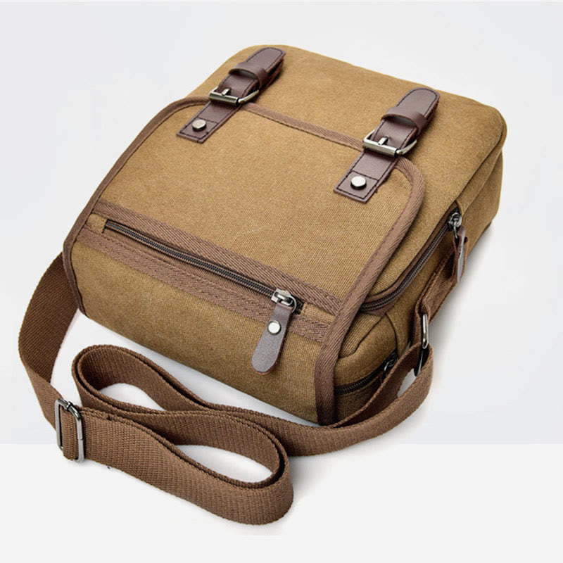 Messenger Bag For Men Retro Canvas Business Crossbody Shoulder Bag