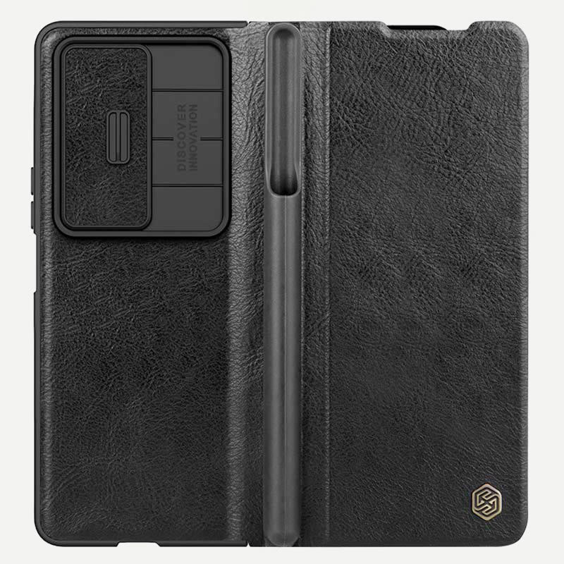 Leather Phone Case for Samsung Galaxy Z Fold 4 5G with S Pen Case