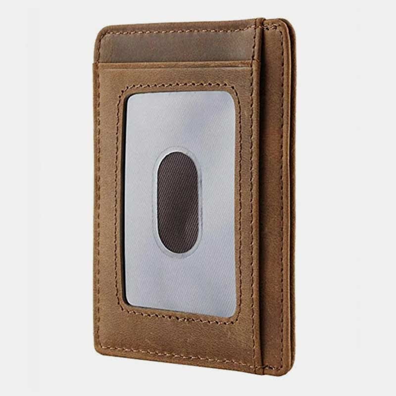 Minimalist Slim Personalized Engraved Leather Wallet RFID Blocking Card Holder