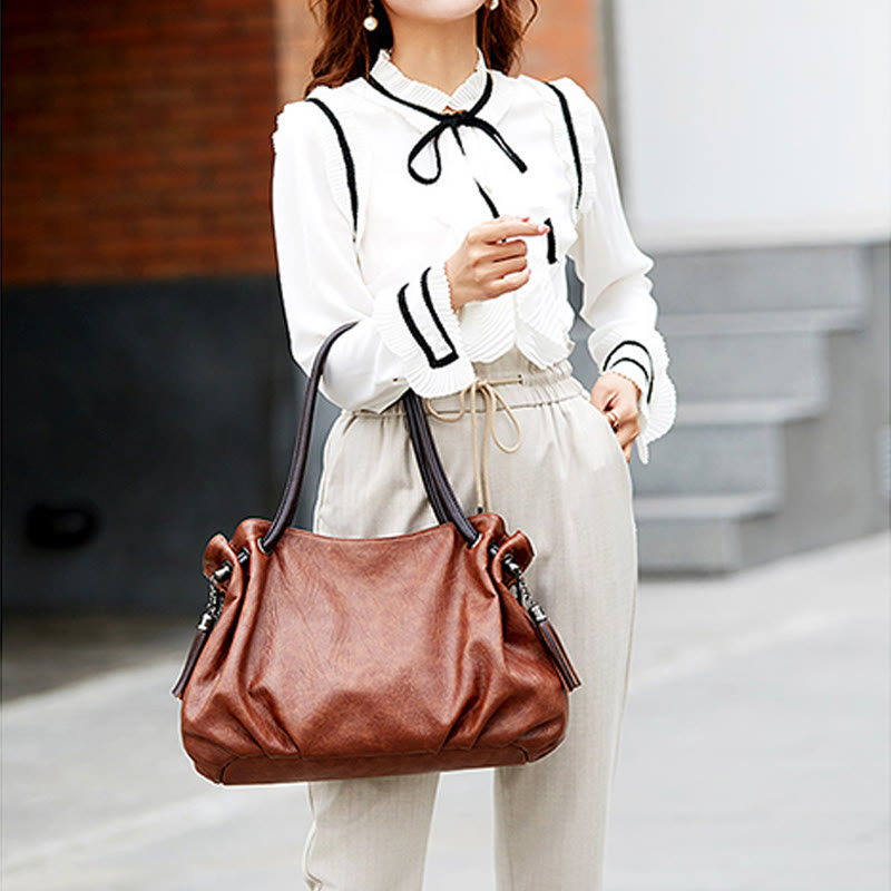 Classic Shoulder Bag For Women Commuter Large Crossbody Leather Bag