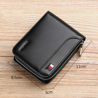 Large Capacity Luxury Real Leather Wallet Business Zip Card Holder