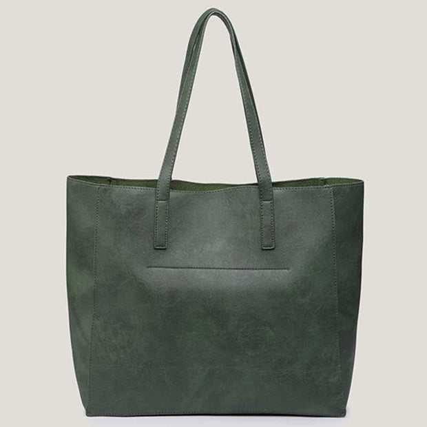 Vintage Soft Leather Tote Shoulder Bag for Women Satchel Handbag