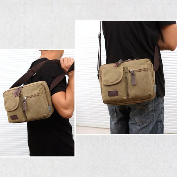 Retro Men's Canvas Messnger Bag Casual Satchel Crossbody Shoulder Purse