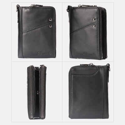 Genuine Leather RFID Multi-Slot Mini Wallet