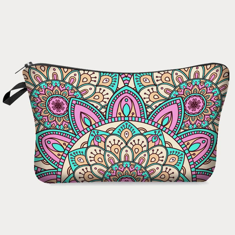 Storage Bag For Women Printing Flower Pattern Polyester Makeup Bag