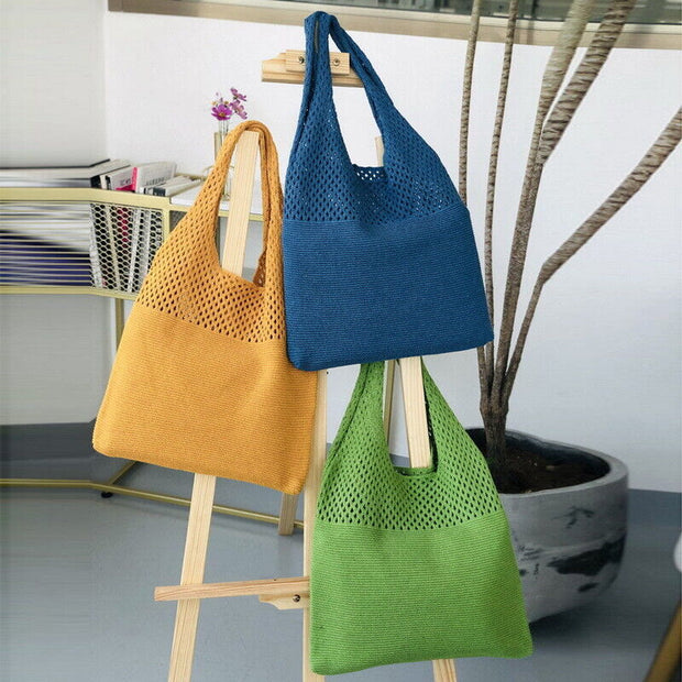 Tote Bag For Women Ethnic Style Wool Knitted Shoulder Bag