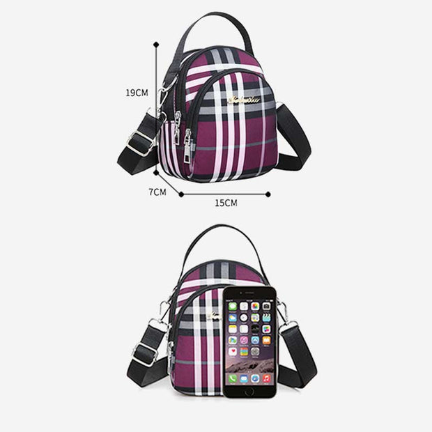 Multi-compartment Women Nylon Purse Crossbody Bag Waterproof Lightweight Handbag