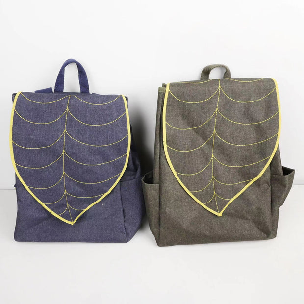 Leaf Pattern Stylish Backpack For Women Durable Canvas Bag