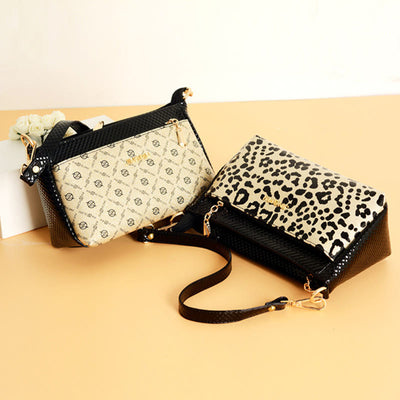 Leopard Zebra Print Underarm Bag For Women Leather Crossbody Purse