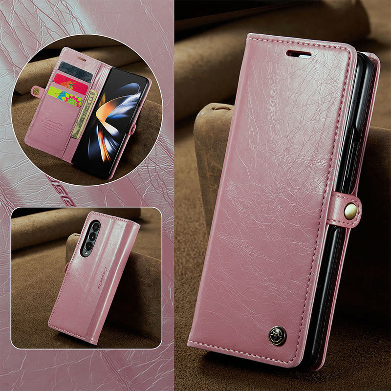 Retro Foldable Screen Phone Case Pu Leather Protection Case