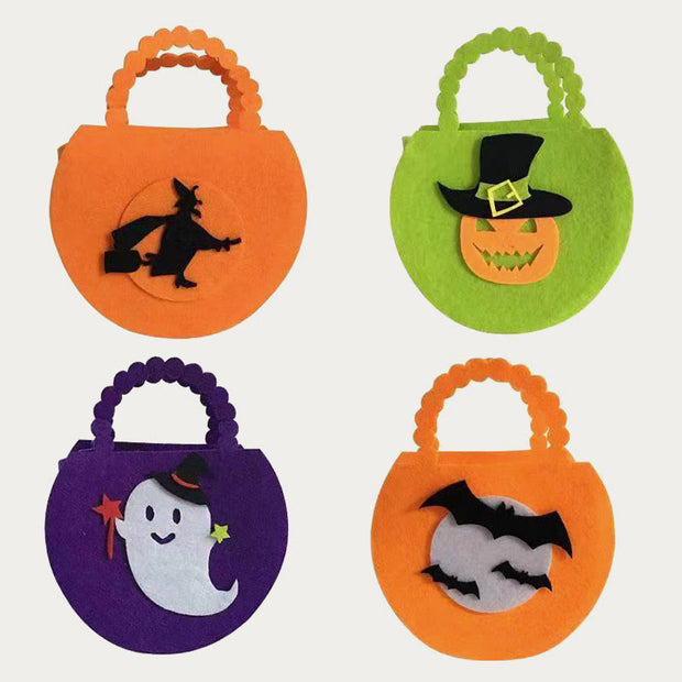 Halloween Candy Bag For Festival Cute Cartoon Ghost Felt Bag