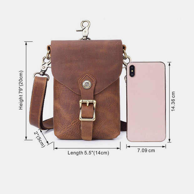 Retro Large Capacity Soft Genuine Leather Crossbody Bag