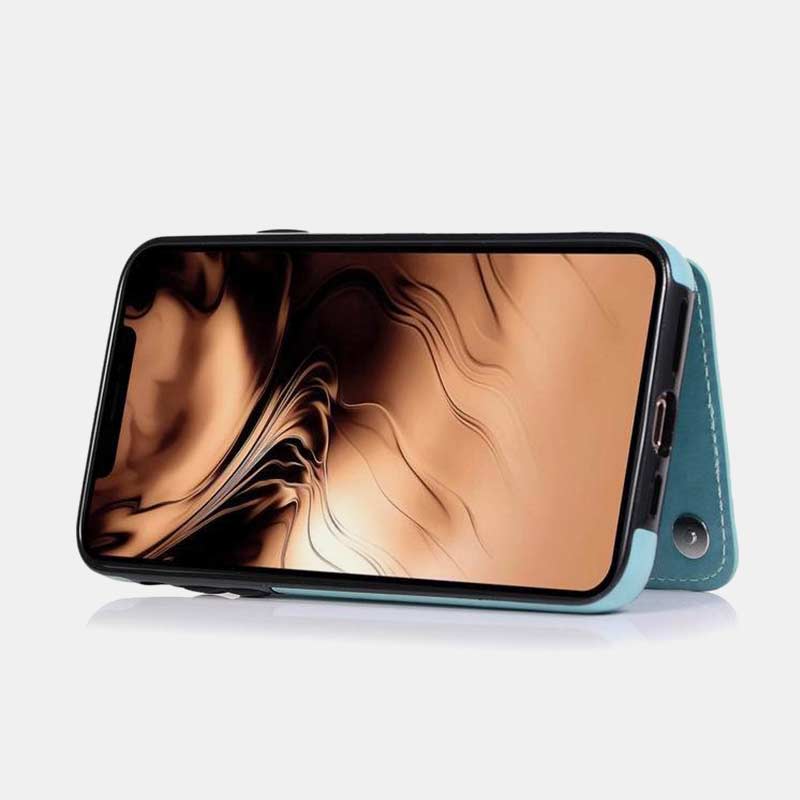 Phone Case Kickstand for iPhone with Card Holder Double Magnetic Clasp