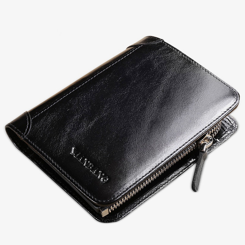 Solid RFID Genuine Leather Wallet Organizer Purse