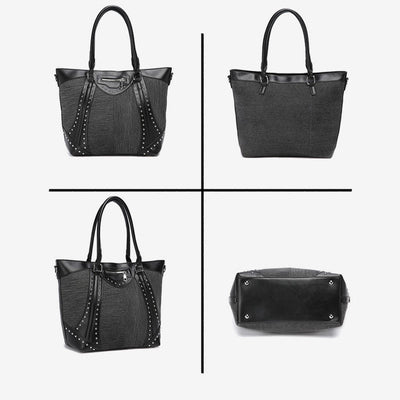 Rivet Tote For Women Triple Strap Multiple Carry Crossbdoy Bag