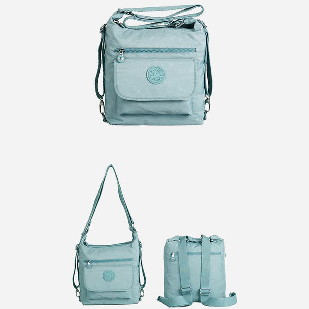 Multifunction Nylon Backpack Lightweight Waterproof Crossbody Bag Handbag Purse