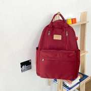Backpack for Women Minimalist Plain Color Nylon Outdoor School Daypack