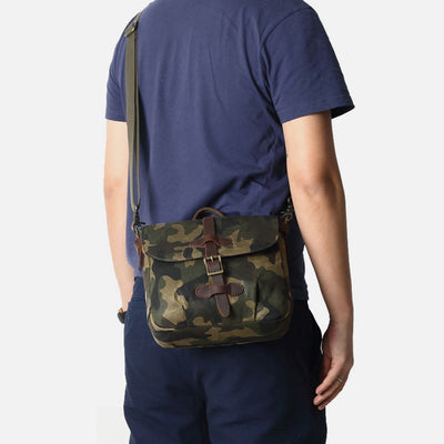 Camouflage Color Crossbody Bag Travel Canvas Messenger Purse For Men