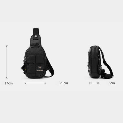 Outdoor Double Zip Sport Sling Chest Bag Canvas Travel Hiking Daypack