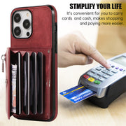 Phone Case For iPhone Daily Zipper Card Slot Protective Case