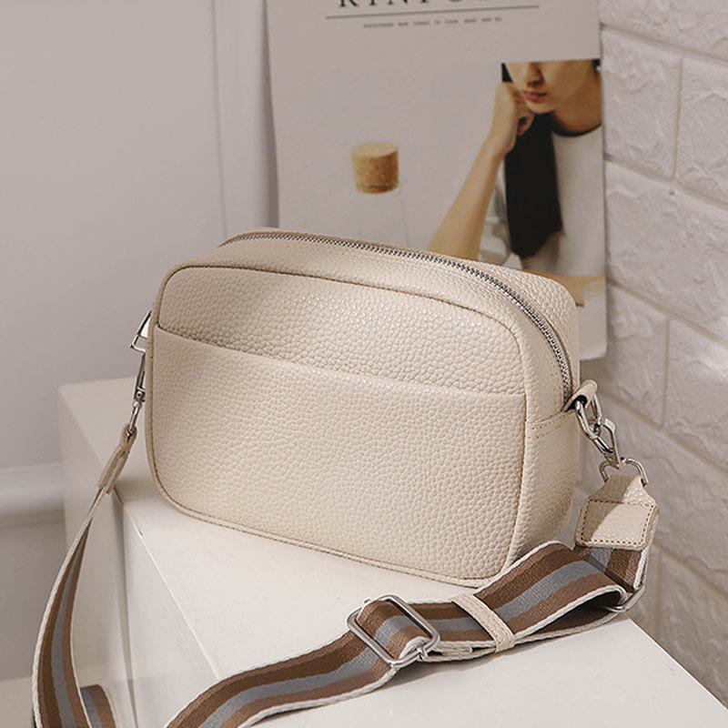 Wide Detachable Strap Shoulder For Women Faux Leather Crossbody Bag