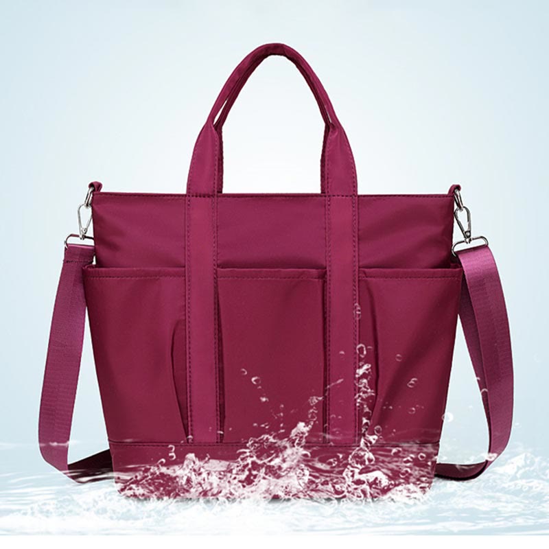 Tote Bag for Women Minimalist Waterproof Oxford Purple Crossbody Bag